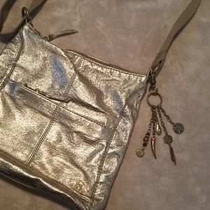 The Sak Metallic Pewter Cross Body Bag
